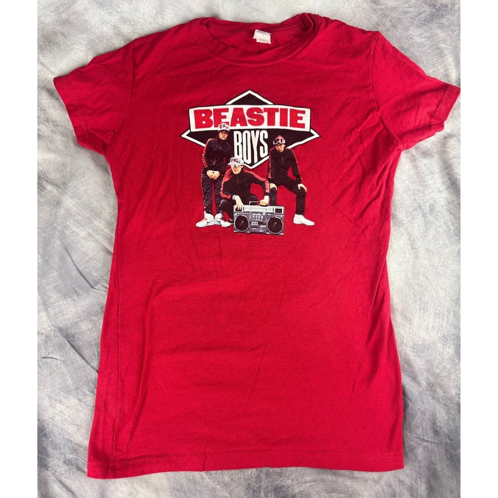 Beastie Boys Red Graphic T-Shirt Tultex Band Shirt Boombox Rap Hip Hop Small